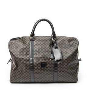 Celine Weekender Brown Black Macadam Canvas
